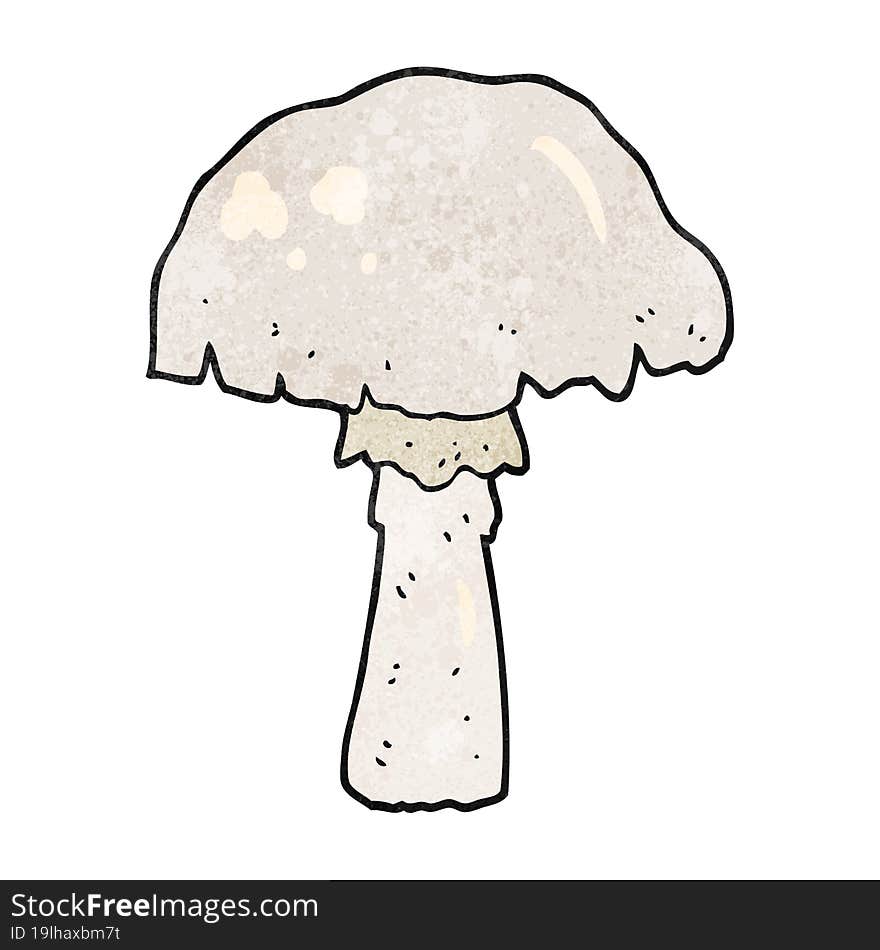 freehand textured cartoon mushroom