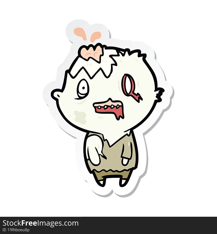 sticker of a cartoon zombie