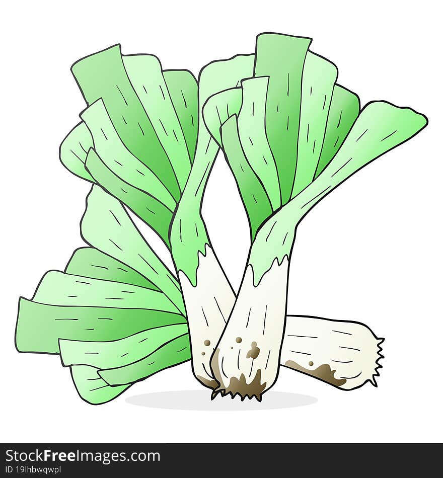 freehand drawn cartoon leeks