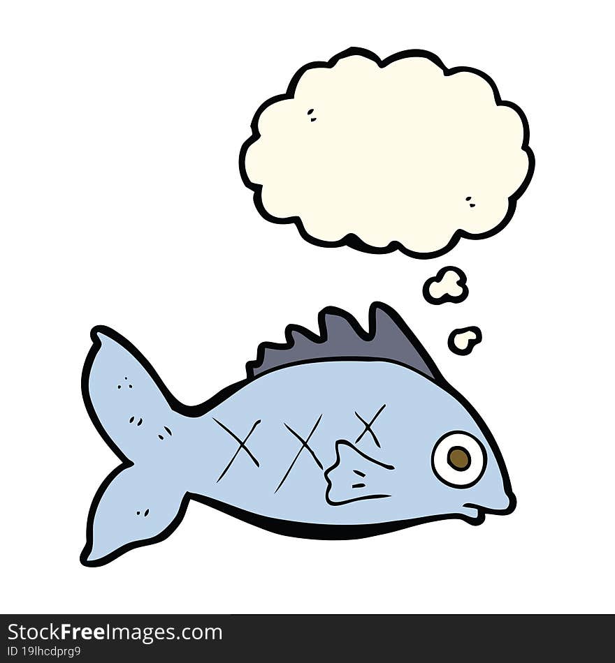 cartoon fish with thought bubble