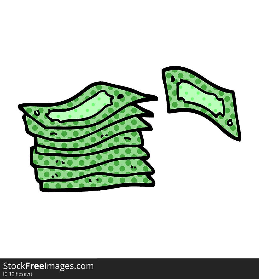 cartoon doodle stack of money