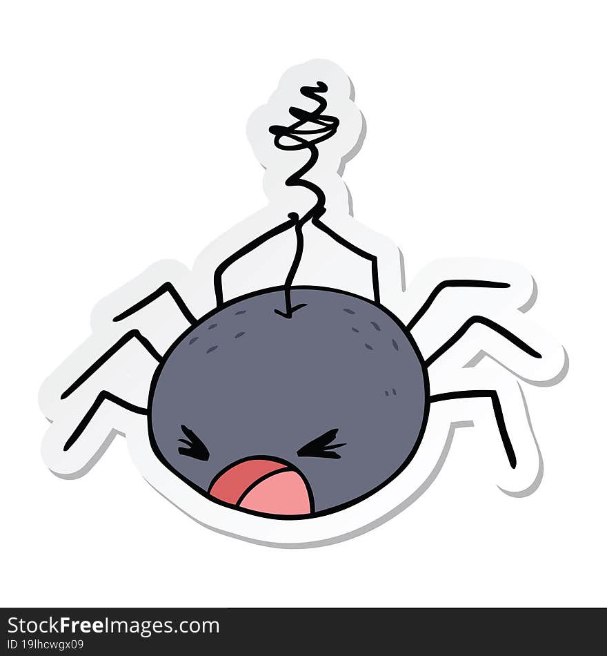 sticker of a cartoon spider