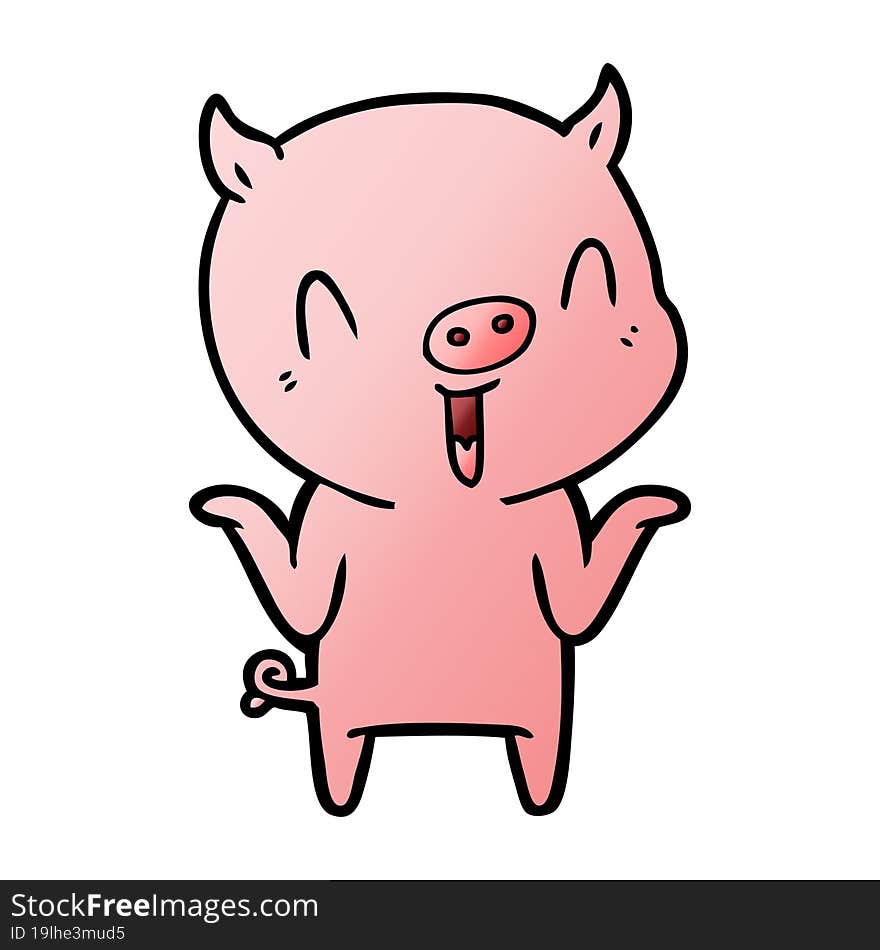 happy cartoon pig. happy cartoon pig