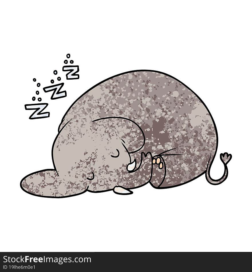 cartoon sleeping elephant. cartoon sleeping elephant