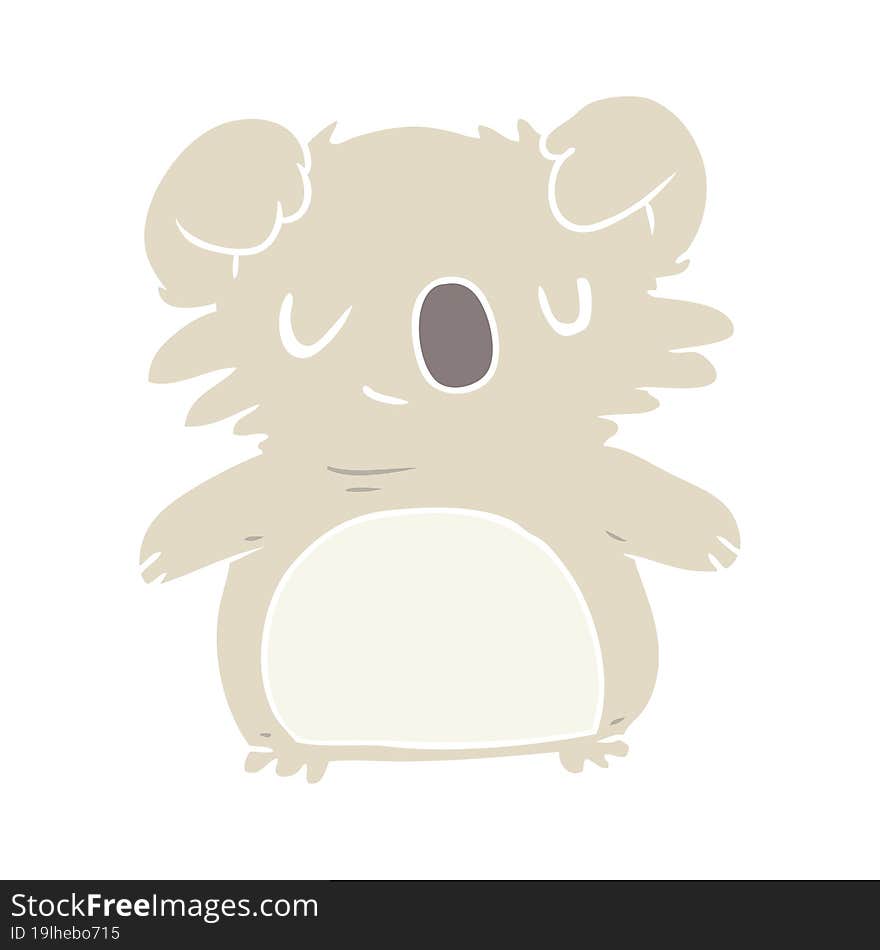 Cute Flat Color Style Cartoon Koala