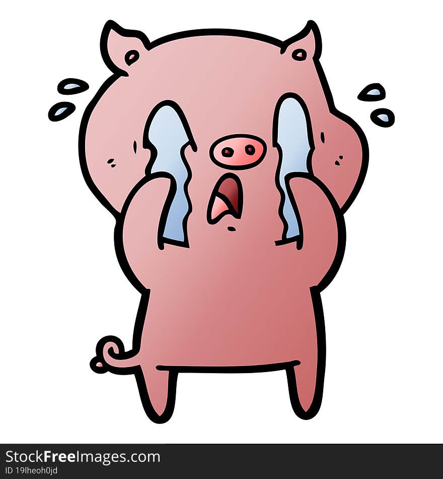 crying pig cartoon. crying pig cartoon