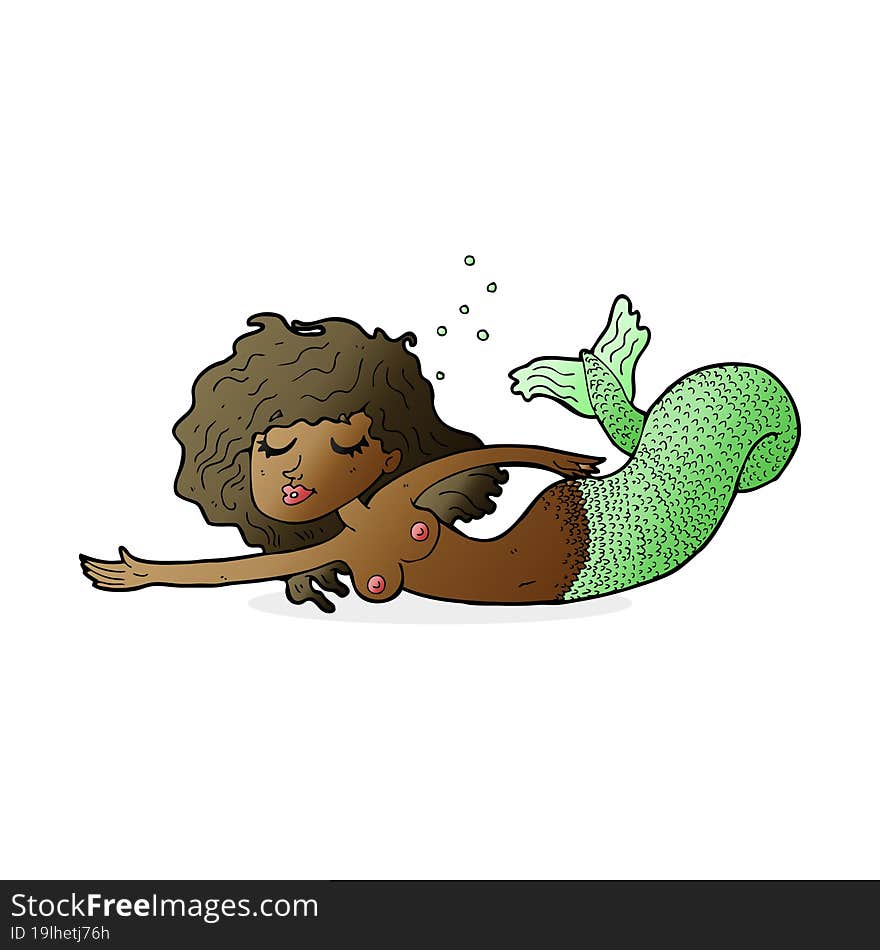 cartoon topless mermaid