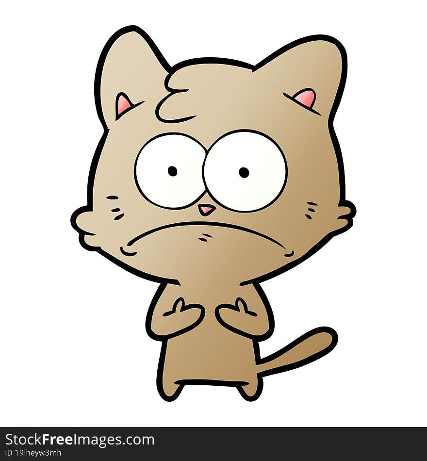 cartoon nervous cat. cartoon nervous cat