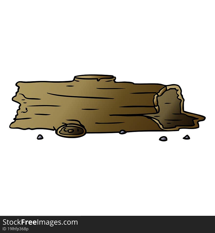 Gradient Cartoon Doodle Of A Tree Log