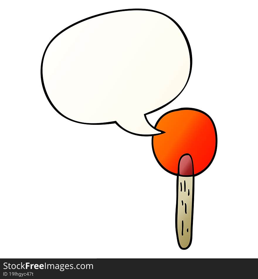 Cartoon Candy Lollipop And Speech Bubble In Smooth Gradient Style