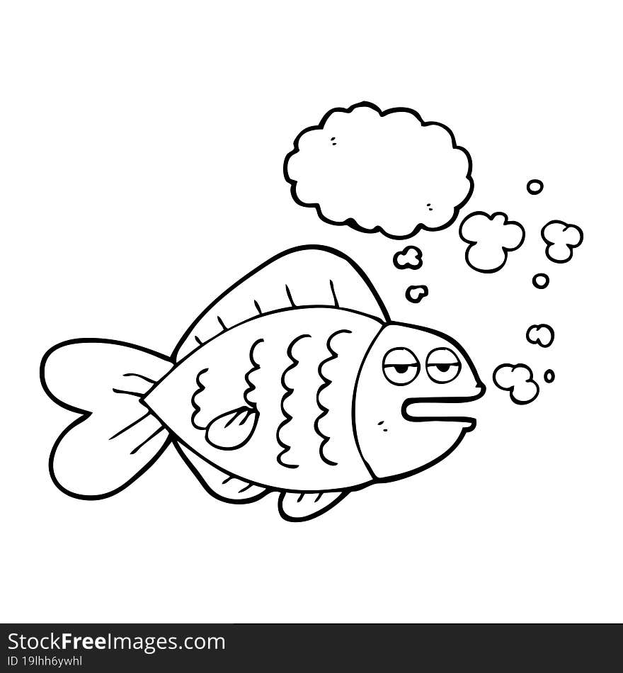 Thought Bubble Cartoon Funny Fish