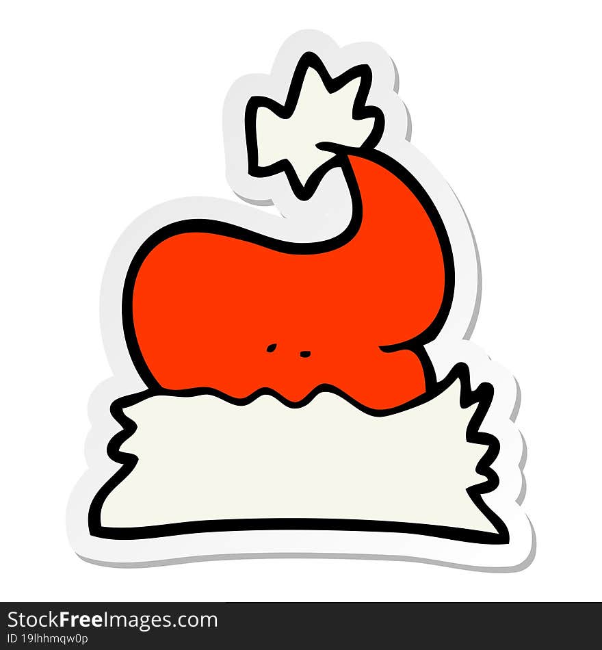 sticker of a cartoon christmas hat