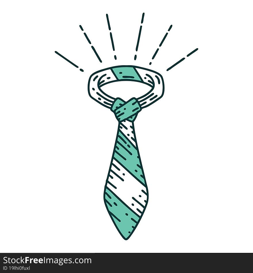 traditional tattoo style office tie