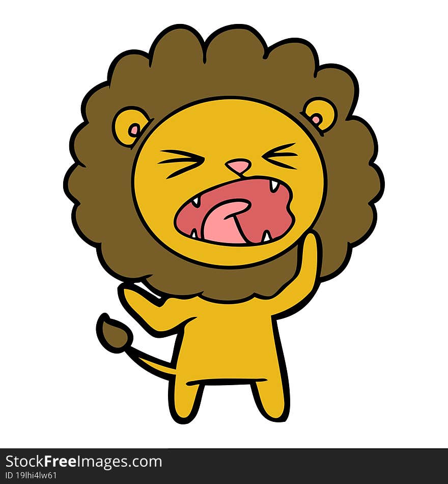 cartoon angry lion. cartoon angry lion