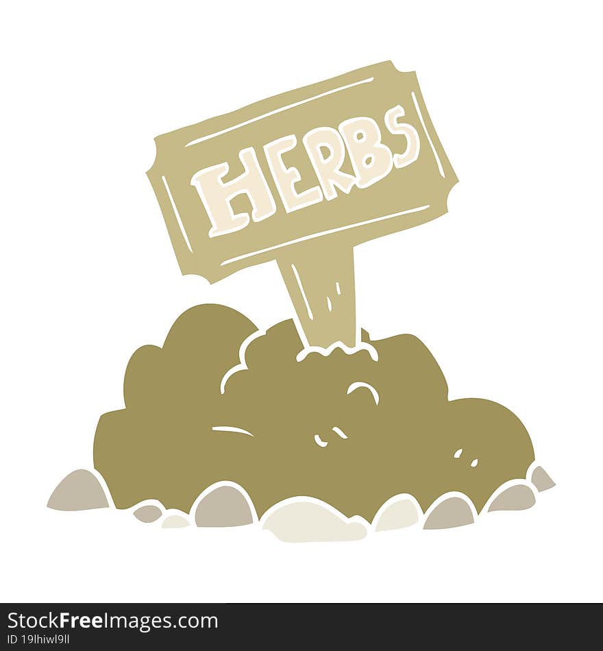 flat color illustration of herbs sign. flat color illustration of herbs sign