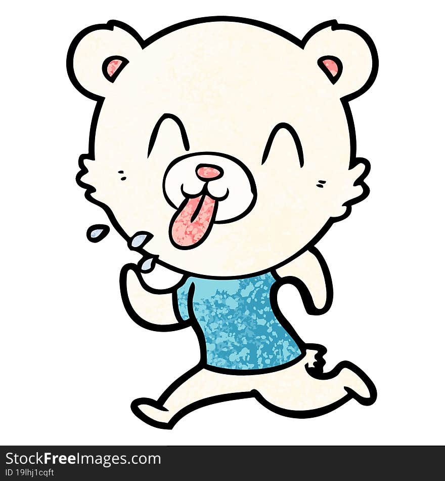 rude cartoon polar bear sticking out tongue. rude cartoon polar bear sticking out tongue