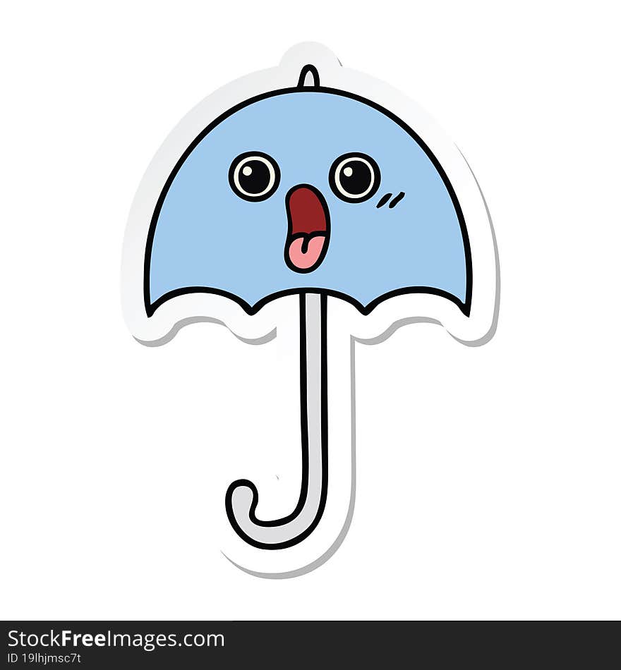 sticker of a cute cartoon umbrella