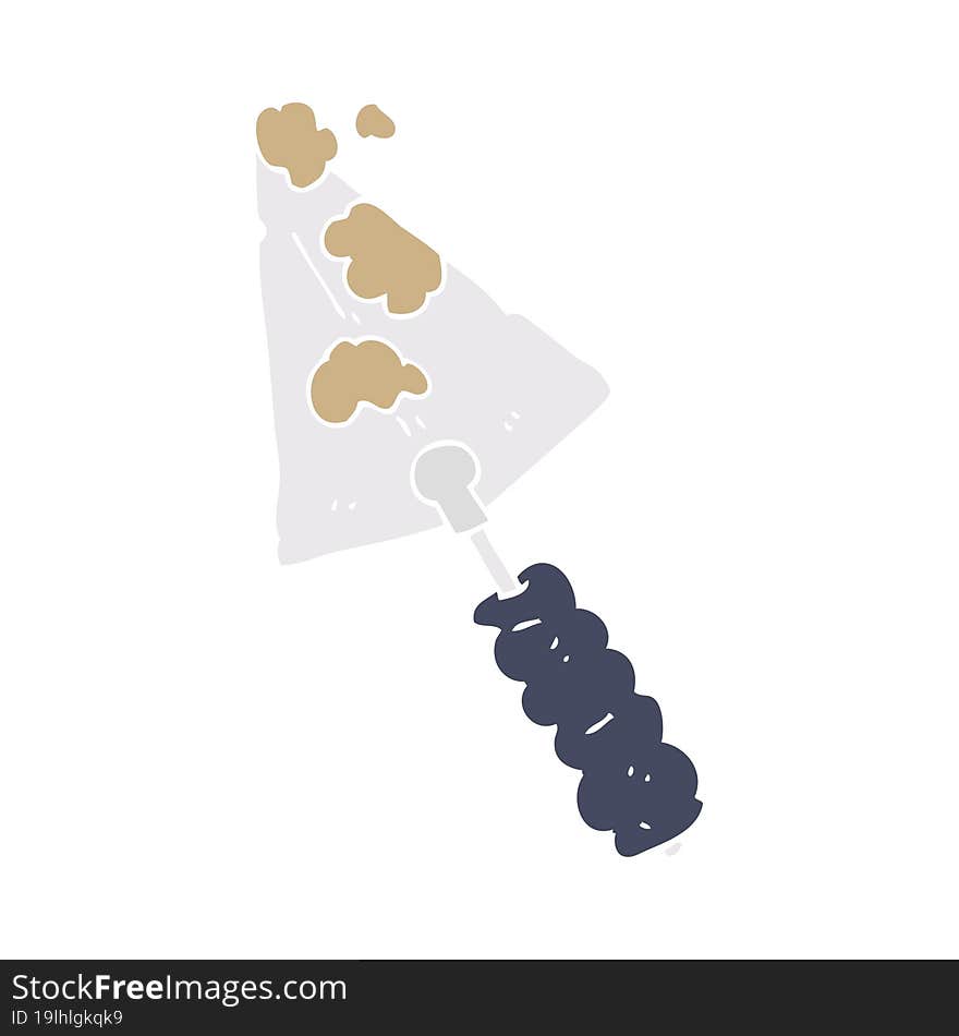 Flat Color Illustration Of A Cartoon Trowel