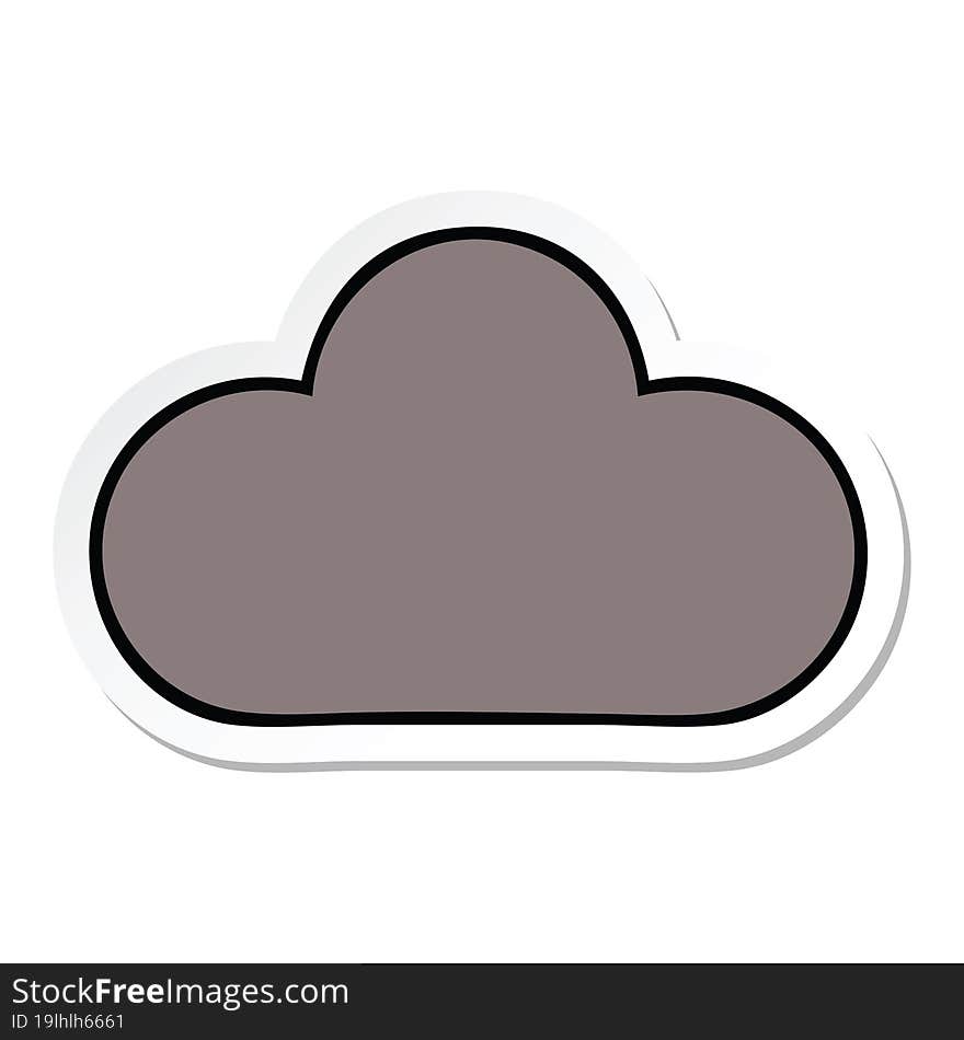 Sticker Of A Cute Cartoon Storm Cloud