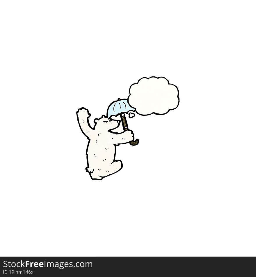 cartoon polar bear with thought bubble