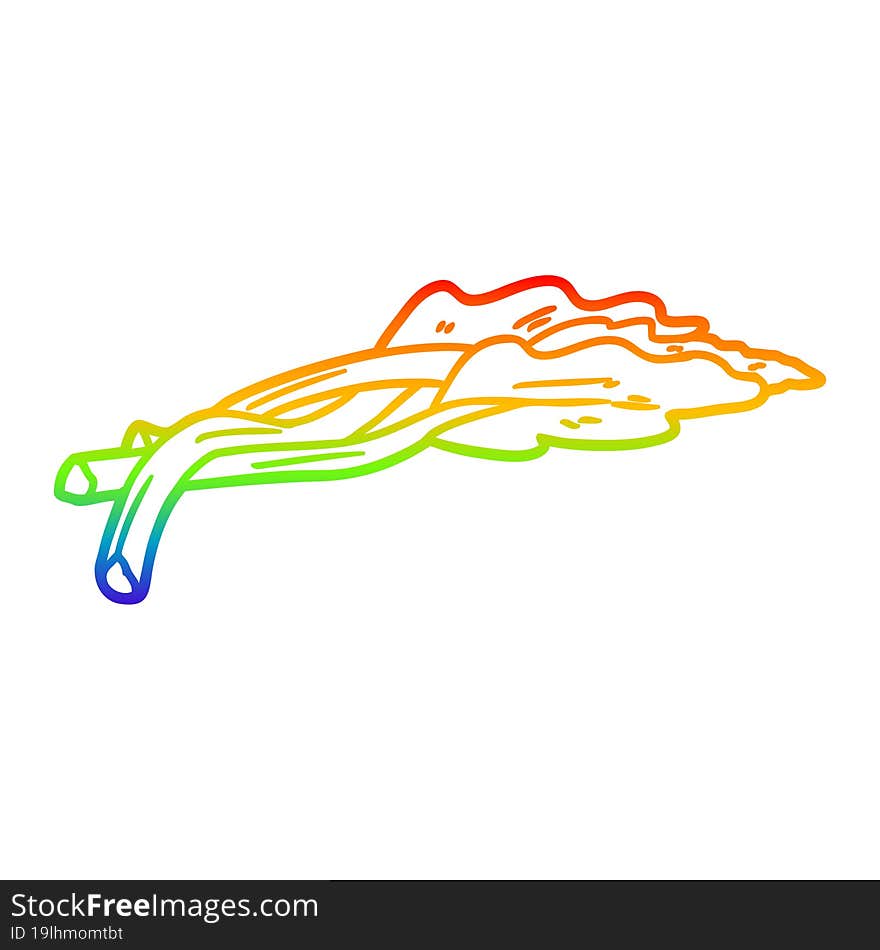 Rainbow Gradient Line Drawing Cartoon Rhubarb