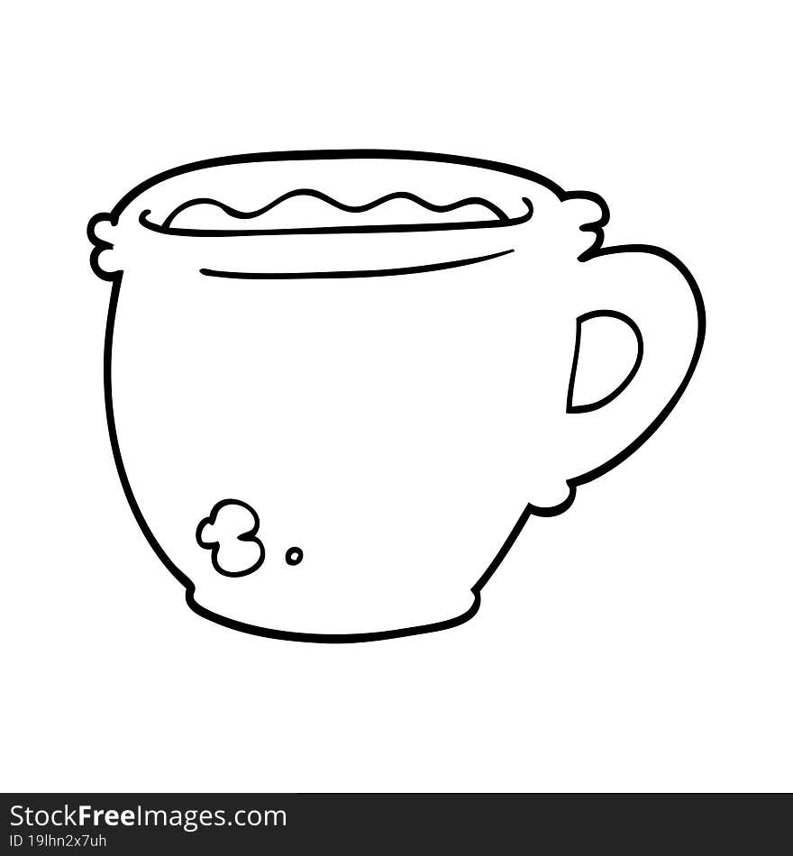 cartoon hot cup of coffee