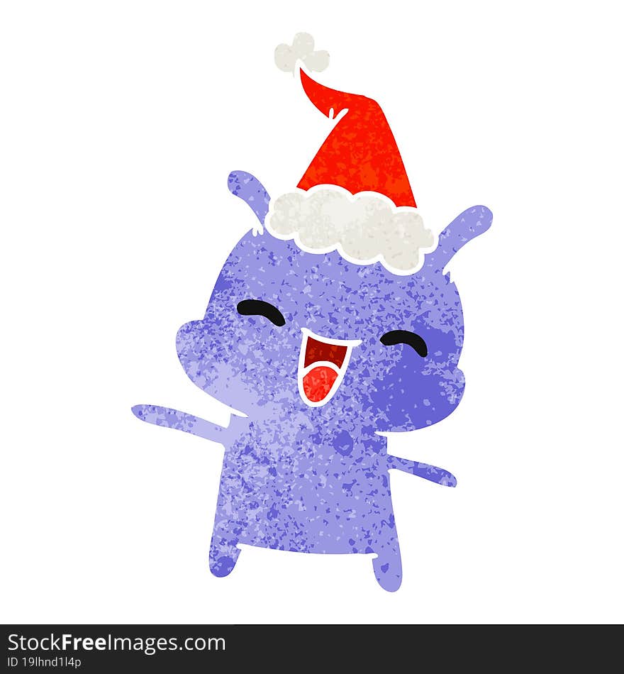 christmas retro cartoon of kawaii alien