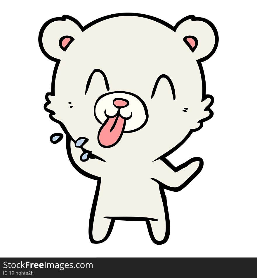 rude cartoon polar bear sticking out tongue. rude cartoon polar bear sticking out tongue