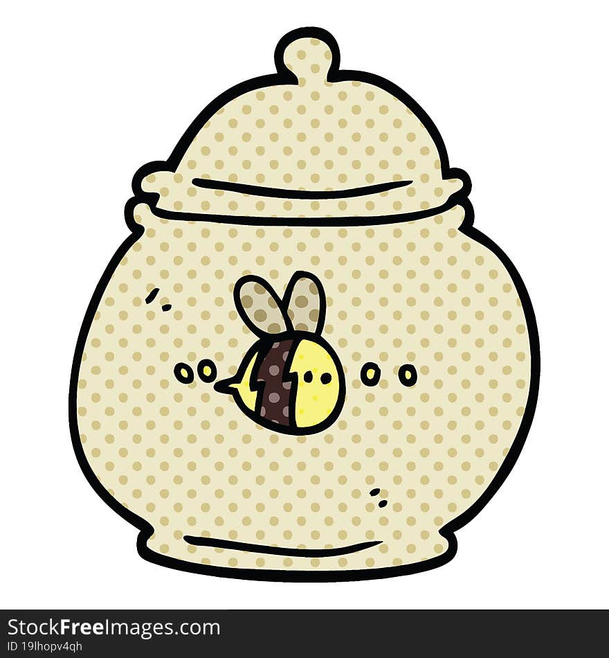 comic book style cartoon honey pot