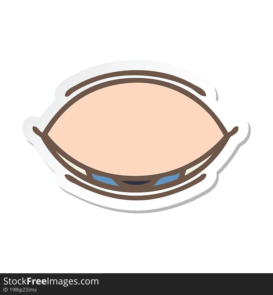 Sticker Of A Cute Cartoon Sleeping Eye