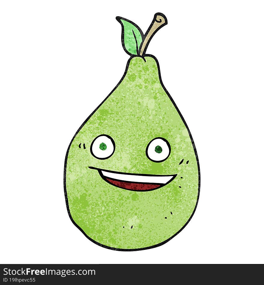 freehand drawn texture cartoon pear