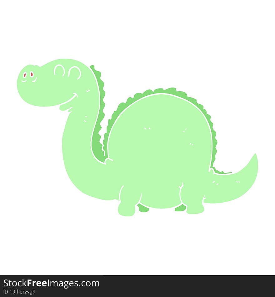 flat color illustration of a cartoon dinosaur