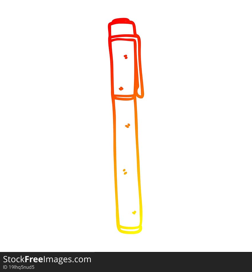 Warm Gradient Line Drawing Cartoon Pen