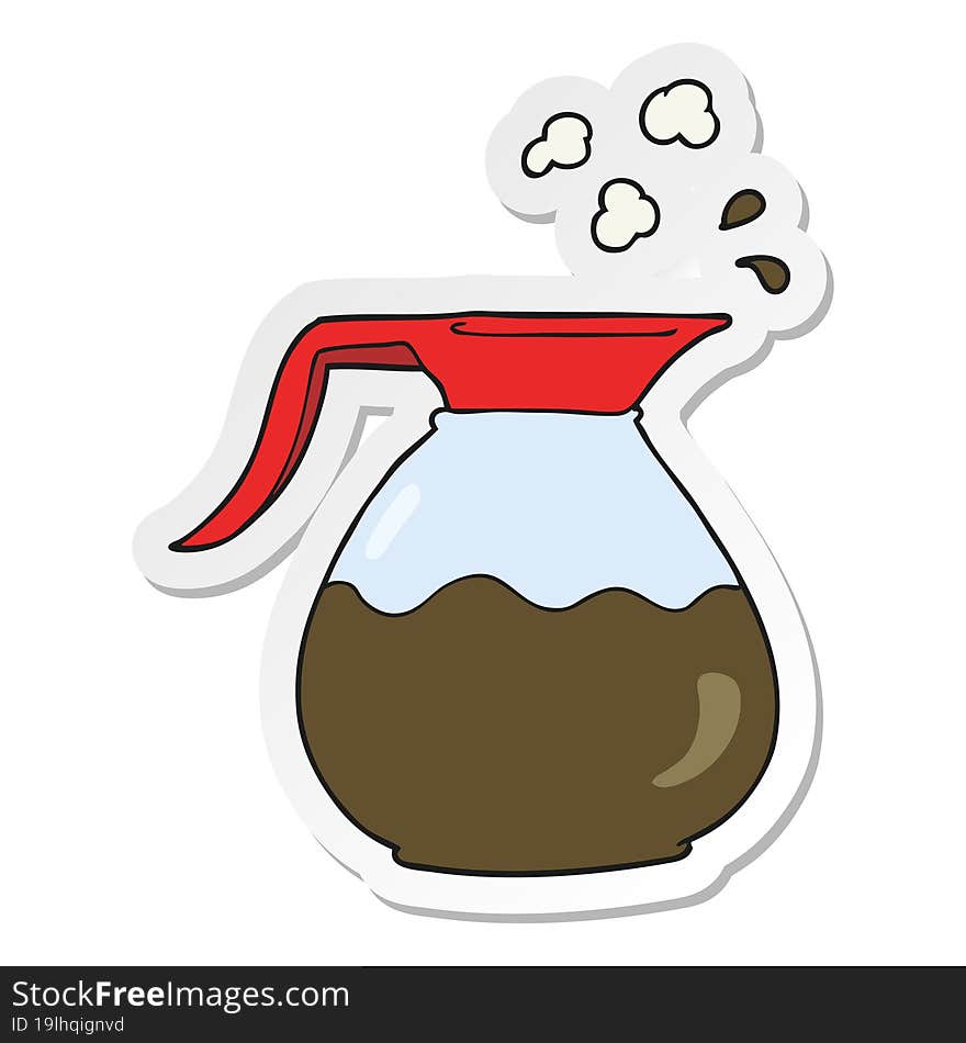 sticker of a cartoon coffee jug