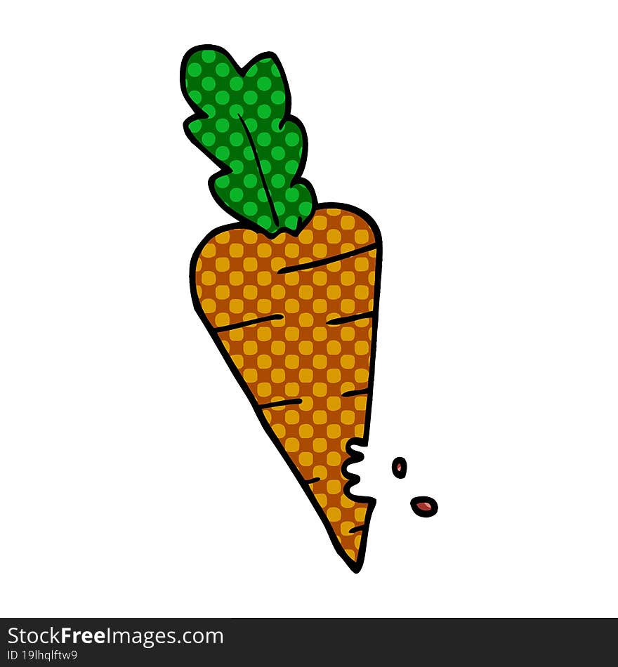 Cartoon Doodle Carrot With Bite Marks