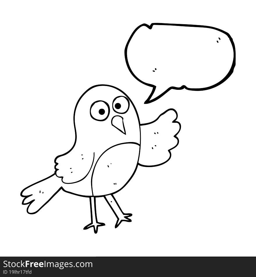 Speech Bubble Cartoon Bird