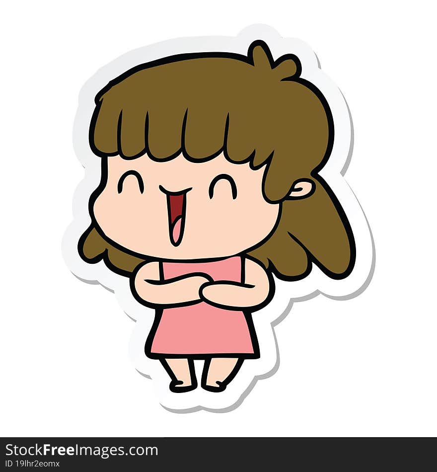 sticker of a cartoon woman