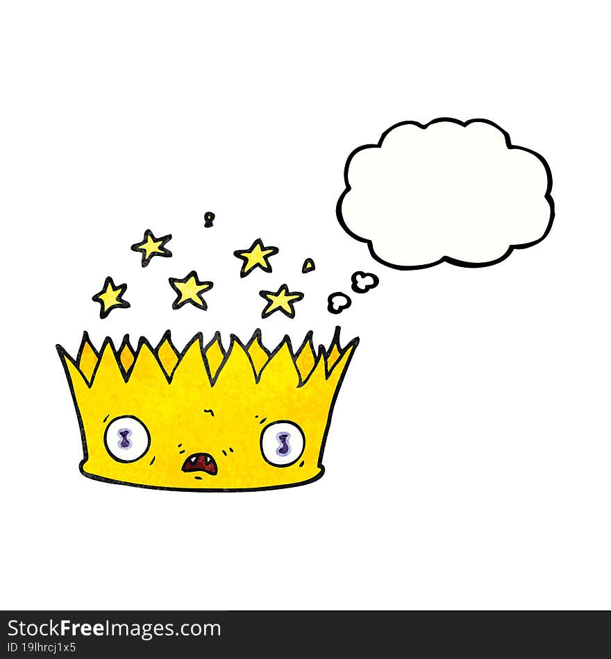 thought bubble textured cartoon magic crown