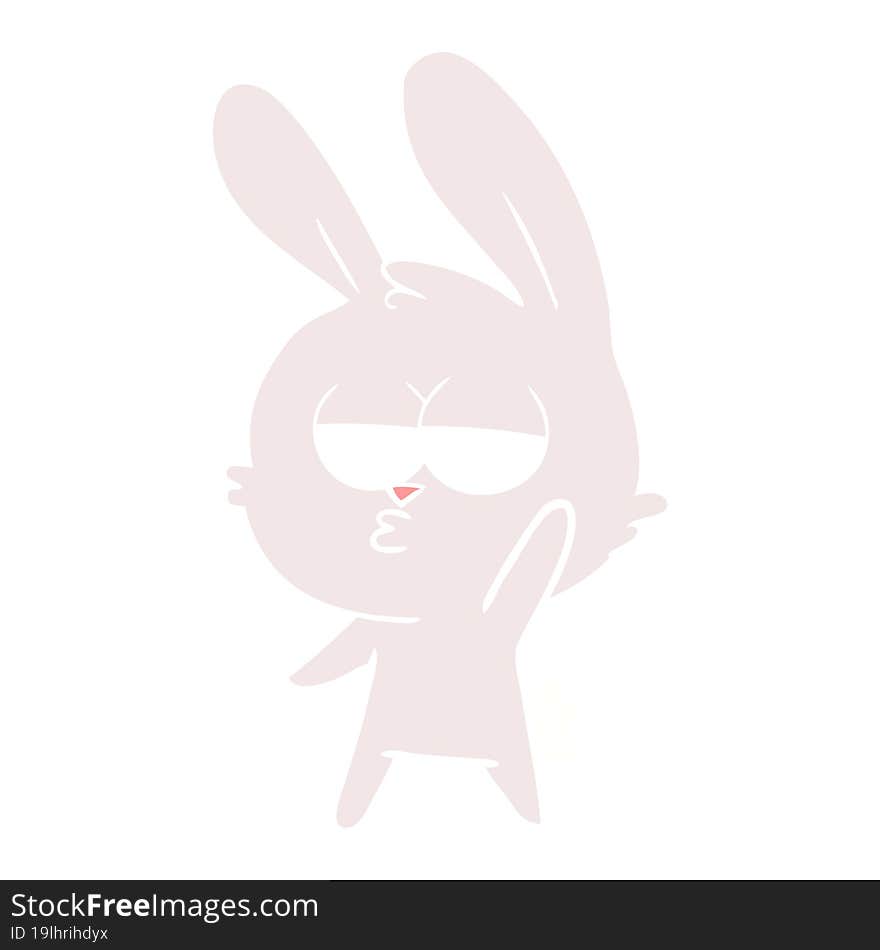 cute flat color style cartoon rabbit