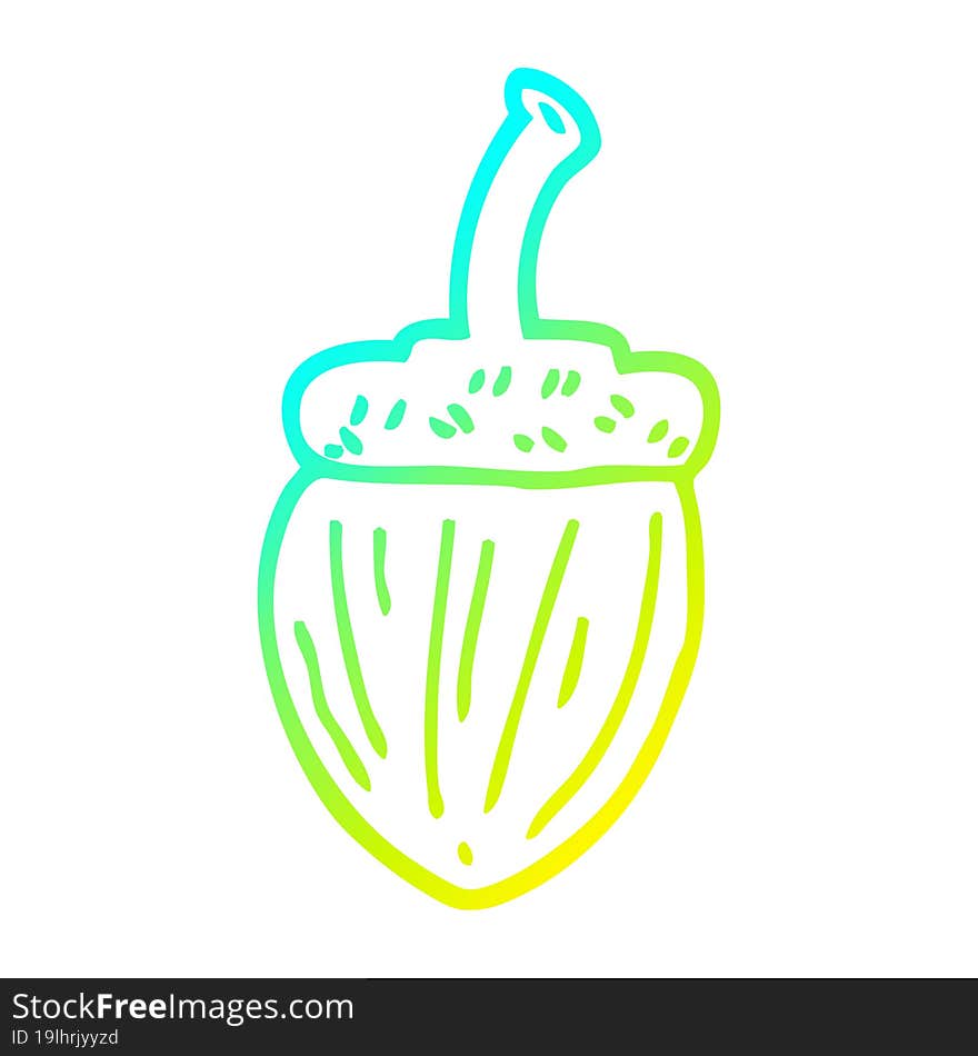 cold gradient line drawing cartoon acorn