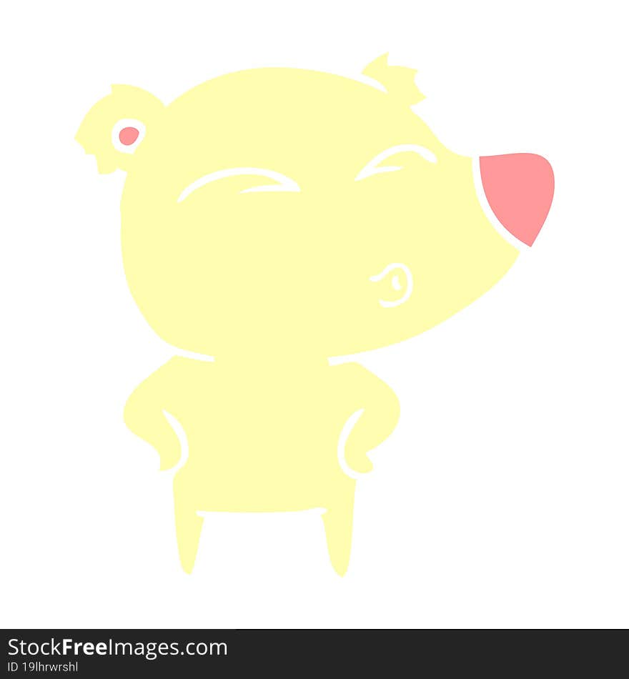 flat color style cartoon whistling bear