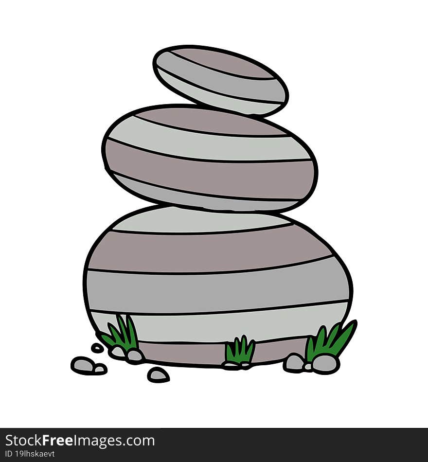 cartoon large stacked stones. cartoon large stacked stones