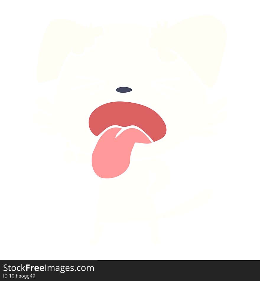 flat color style cartoon disgusted dog