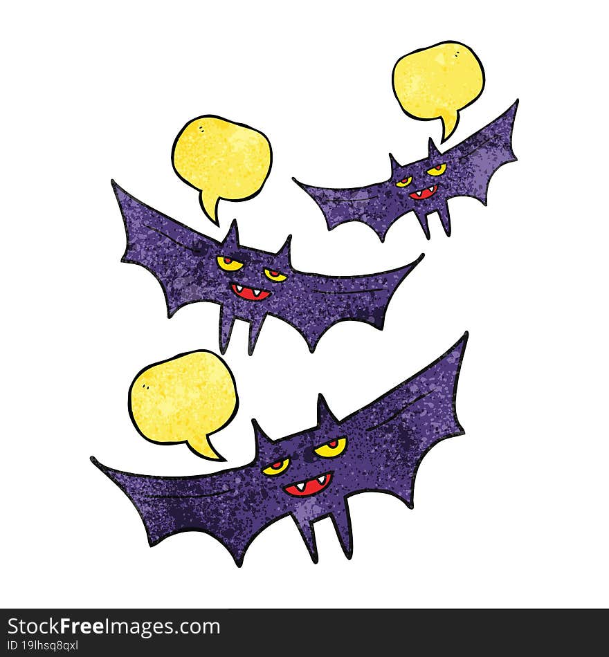 speech bubble textured cartoon halloween bat