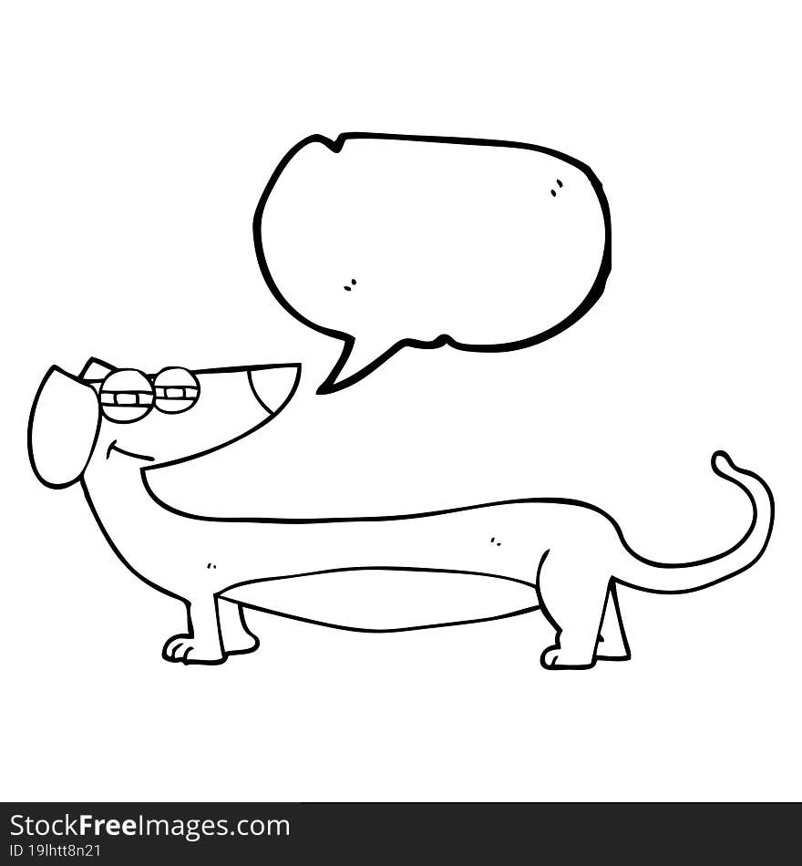 Speech Bubble Cartoon Dachshund