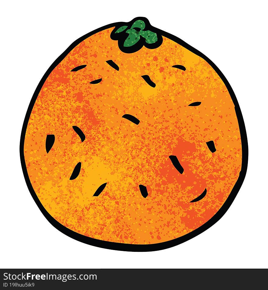 cartoon doodle citrus orange