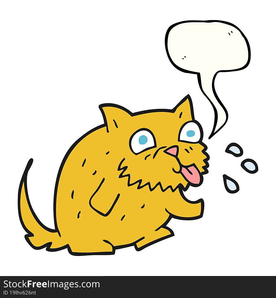 speech bubble cartoon cat blowing raspberry