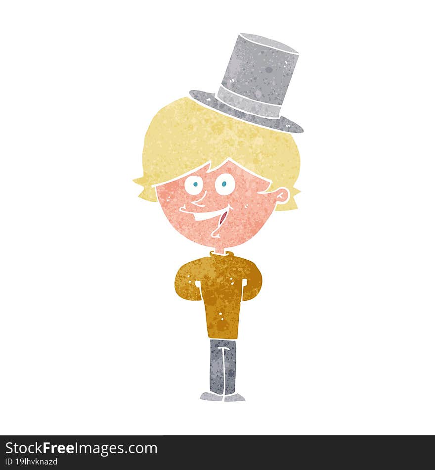 cartoon man wearing top hat