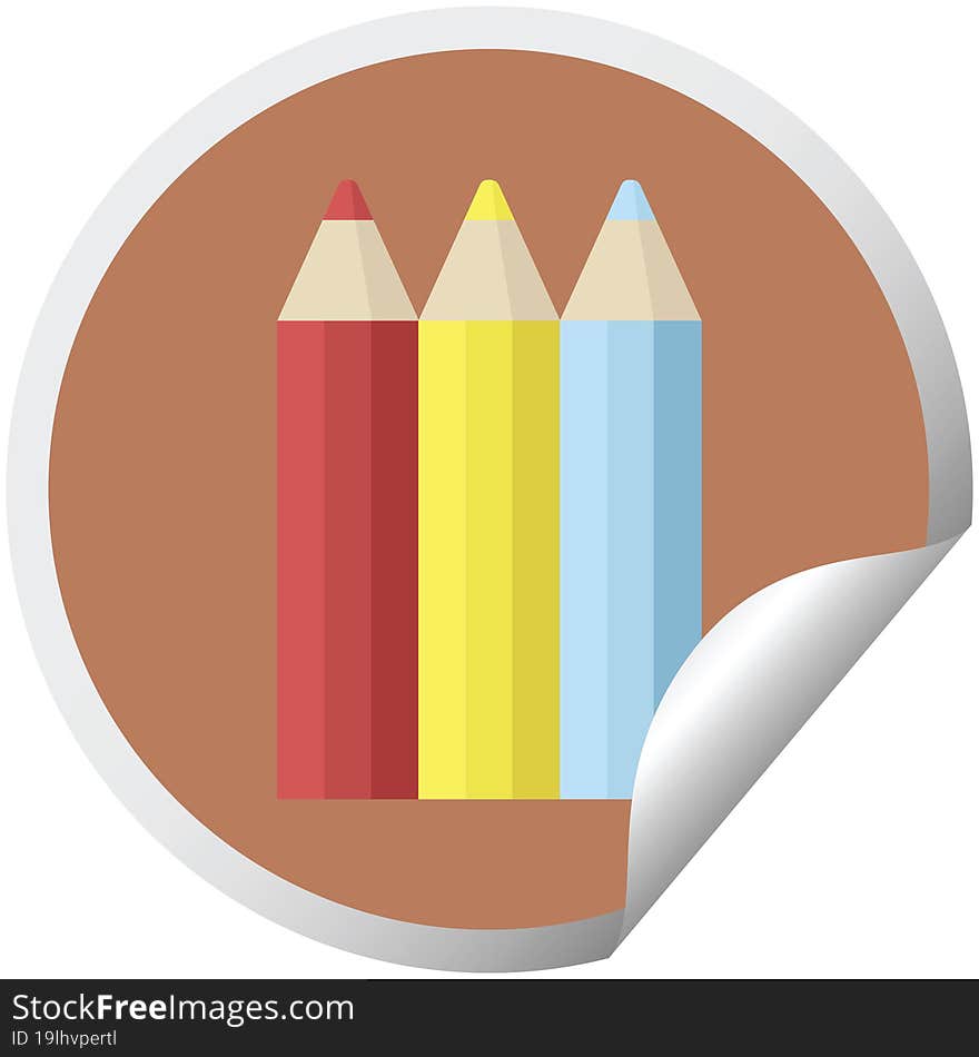 Color Pencils Graphic Circular Sticker