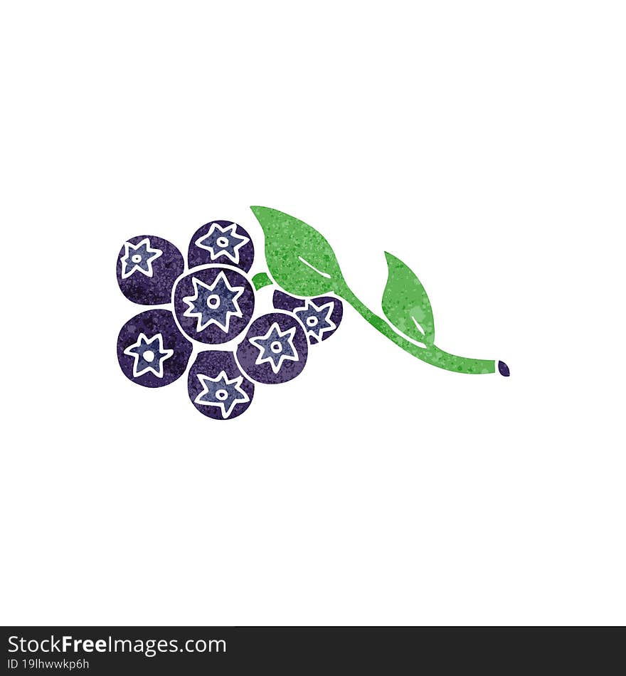 retro cartoon blueberries